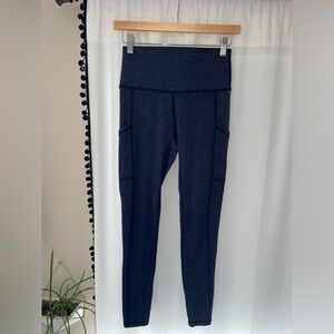 Aerie chill play move blue leggings women’s S small pockets Heathered legging